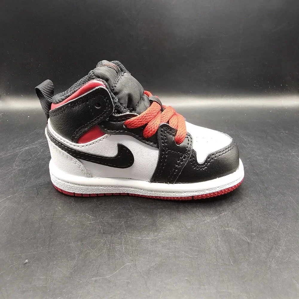 JORDAN 1 MID TODDLER WHITE / GYM‎ RED-BLACK DQ8425 106 SIZE 4C